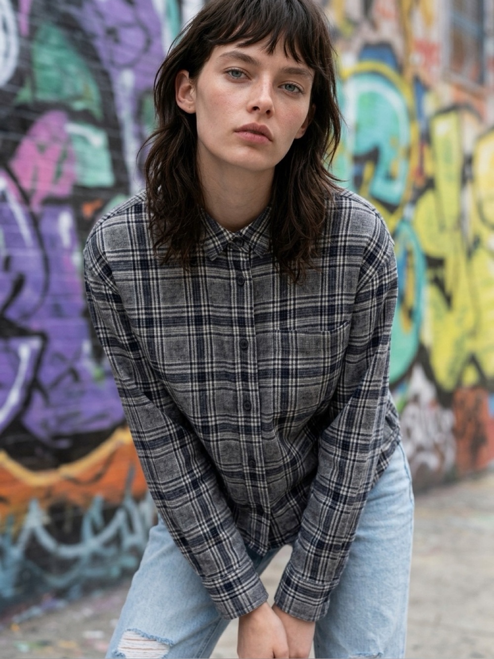 Madewell women’s flannel button-down shirt